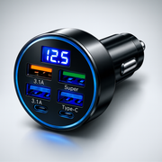 Chargeur Allume-Cigare Intelligent – 6 Ports USB + Affichage Digital LED | 12V/24V