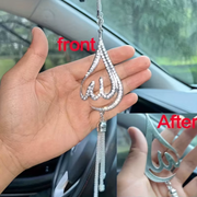 Ornement de voiture incrusté de strass en métal en forme de gouttelette, décoration de rétroviseur de voiture faite à la main, 1 pièce